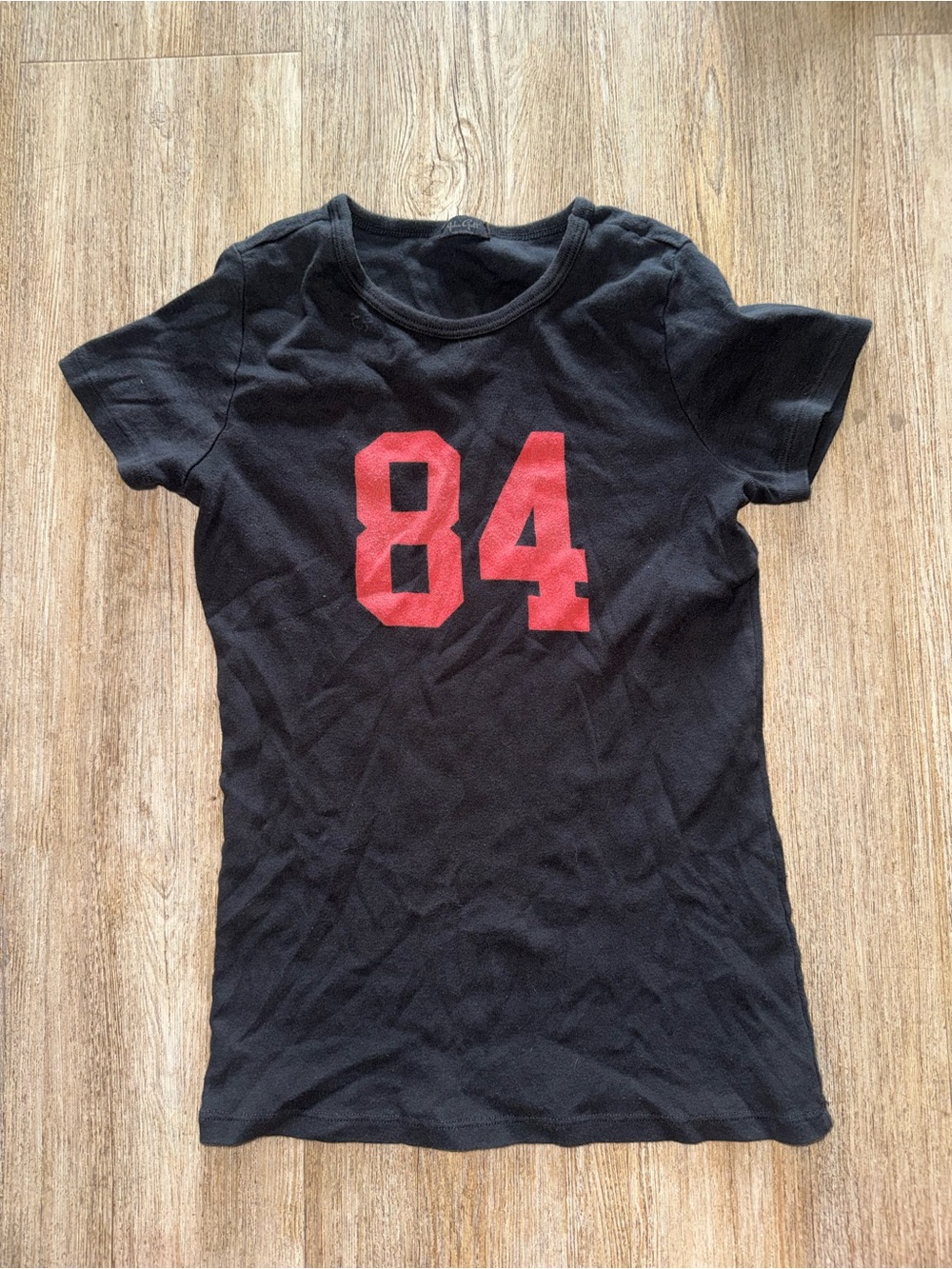 Brandy Melville Black Tee with 84 Graphic